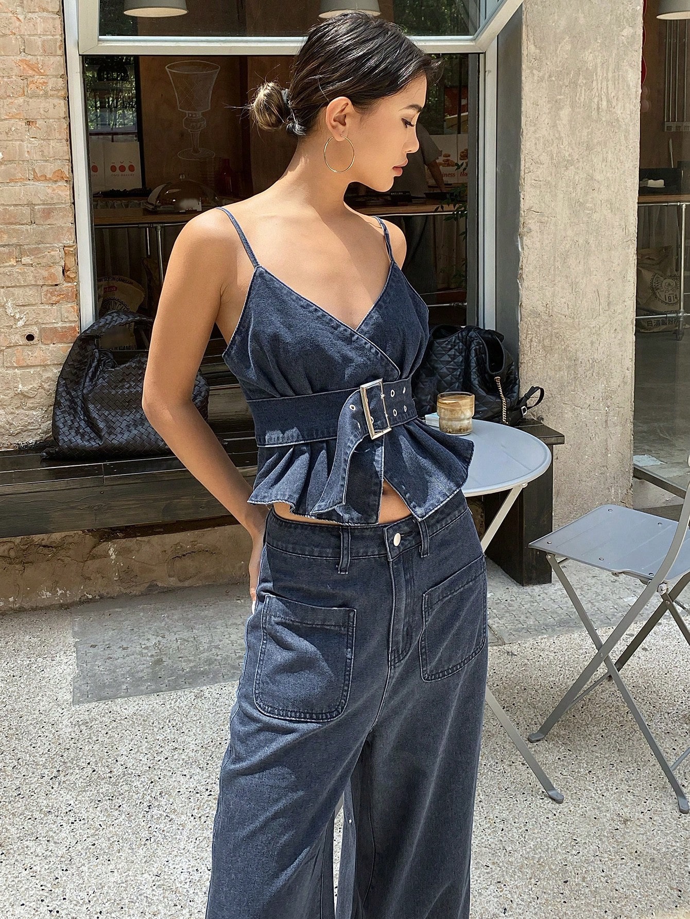 Women Denim Two-piece Outfits