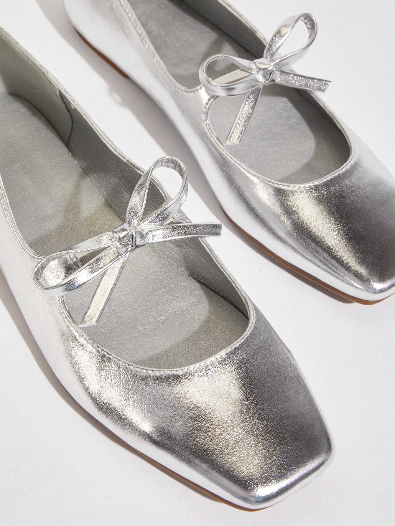 In Silver Women Flats