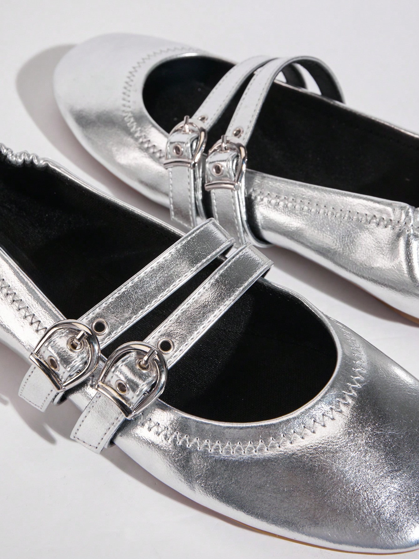 In Silver Women Flats