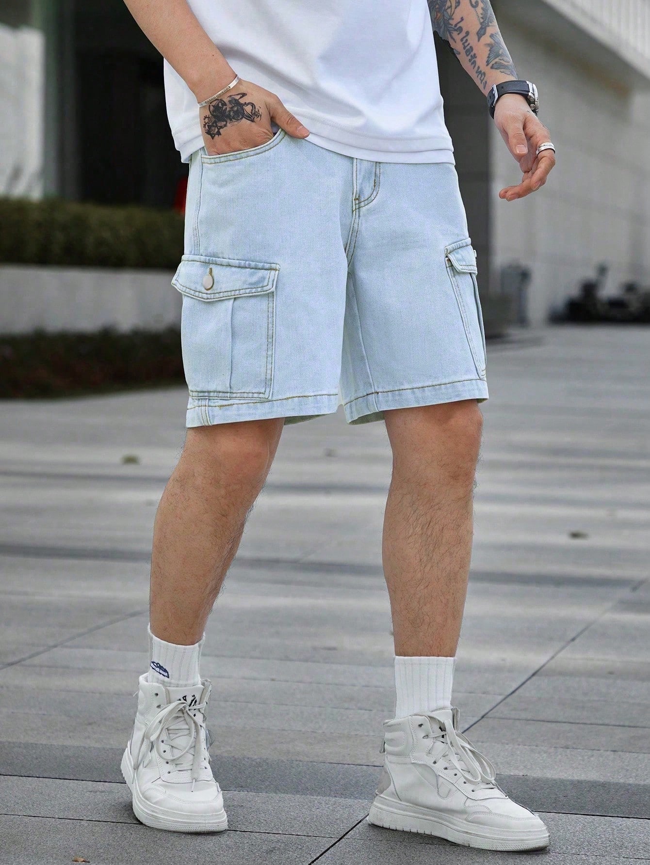 Men Plus Size Denim Shorts