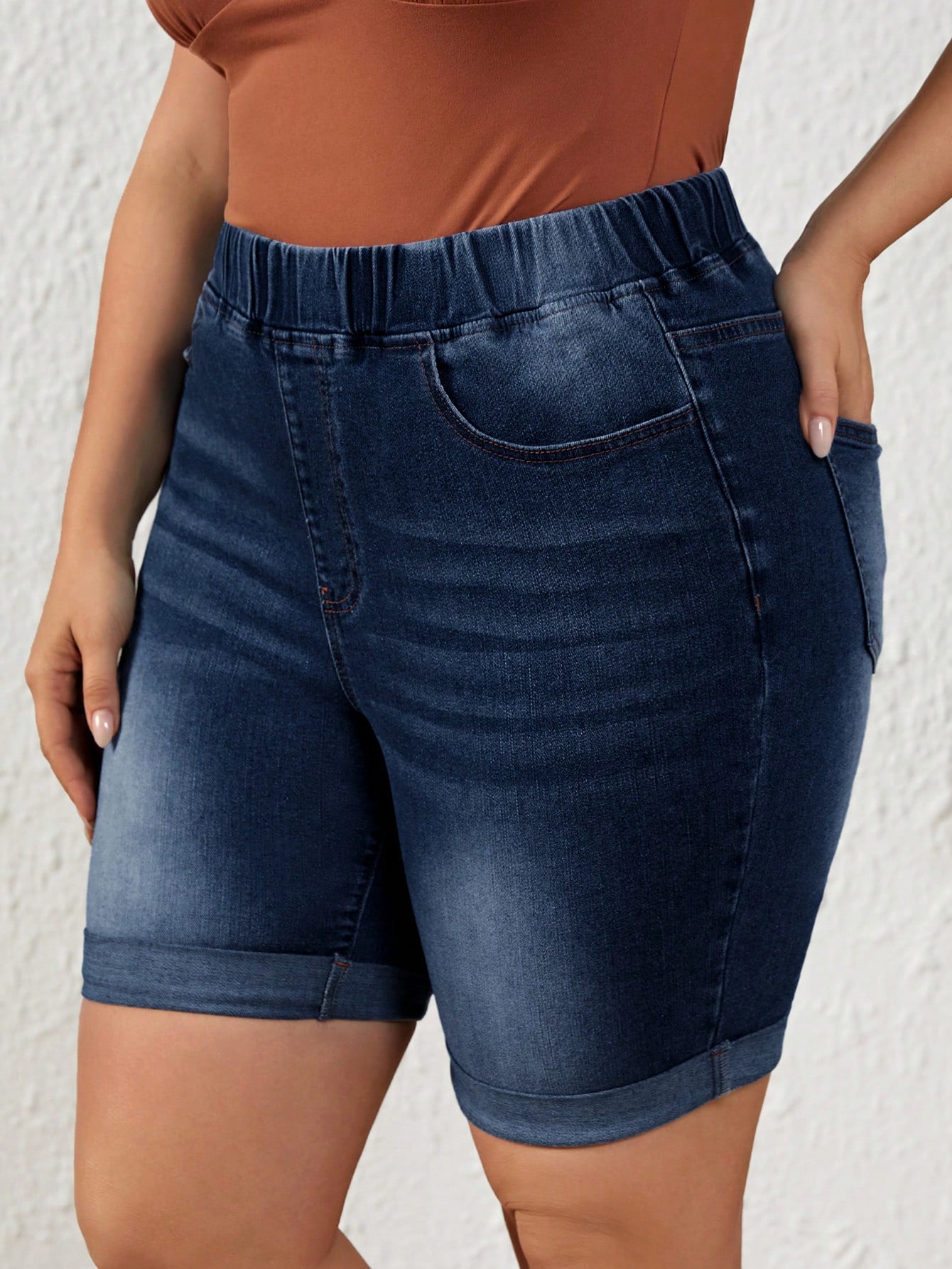 Plus Size Denim Shorts