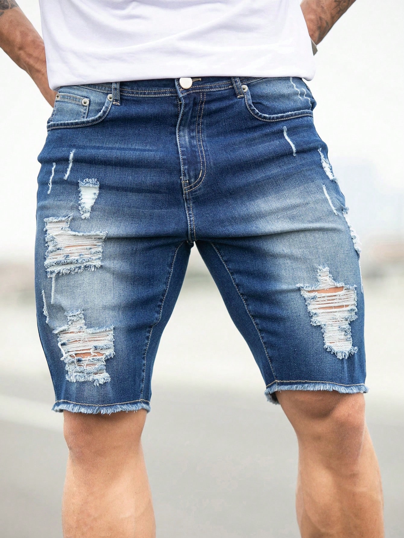 Men Plus Size Denim Shorts