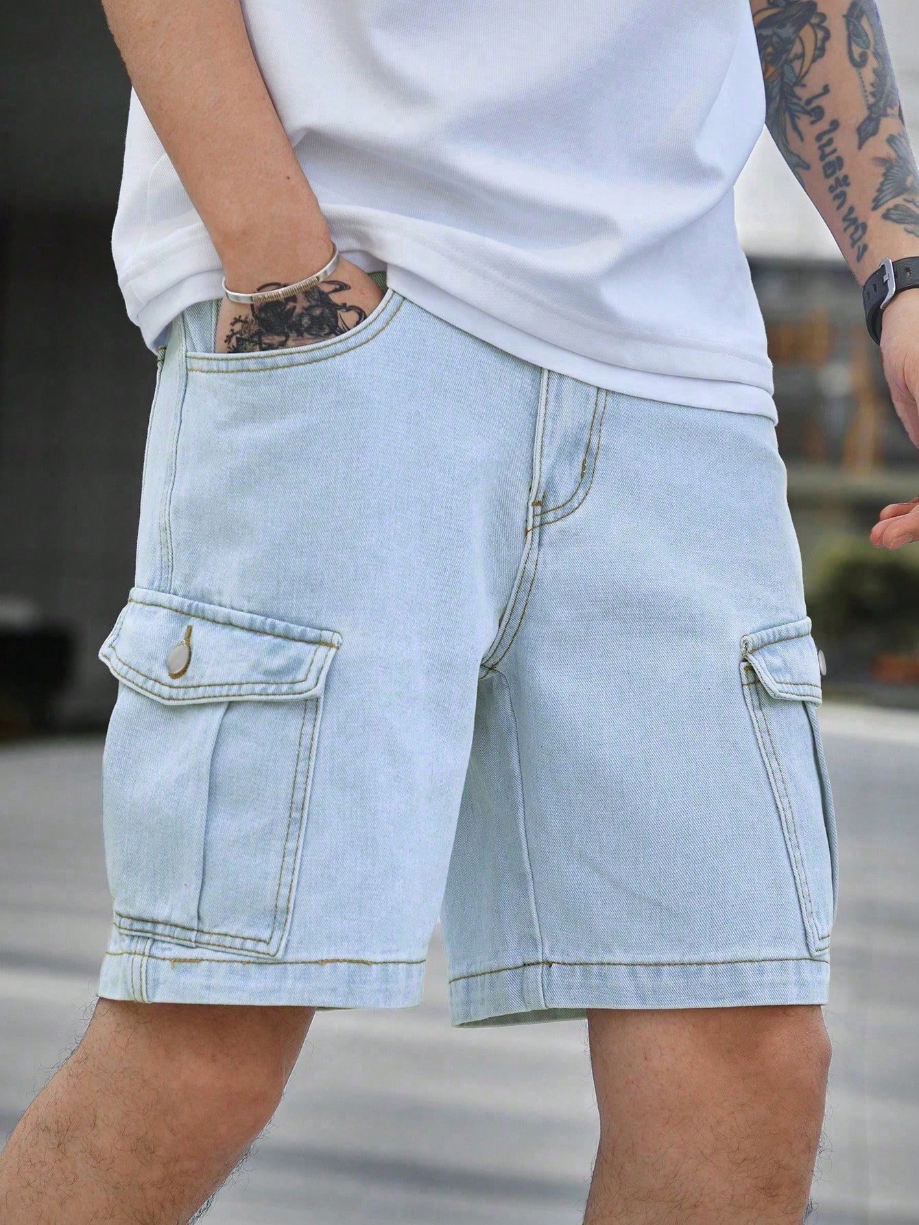 Men Plus Size Denim Shorts