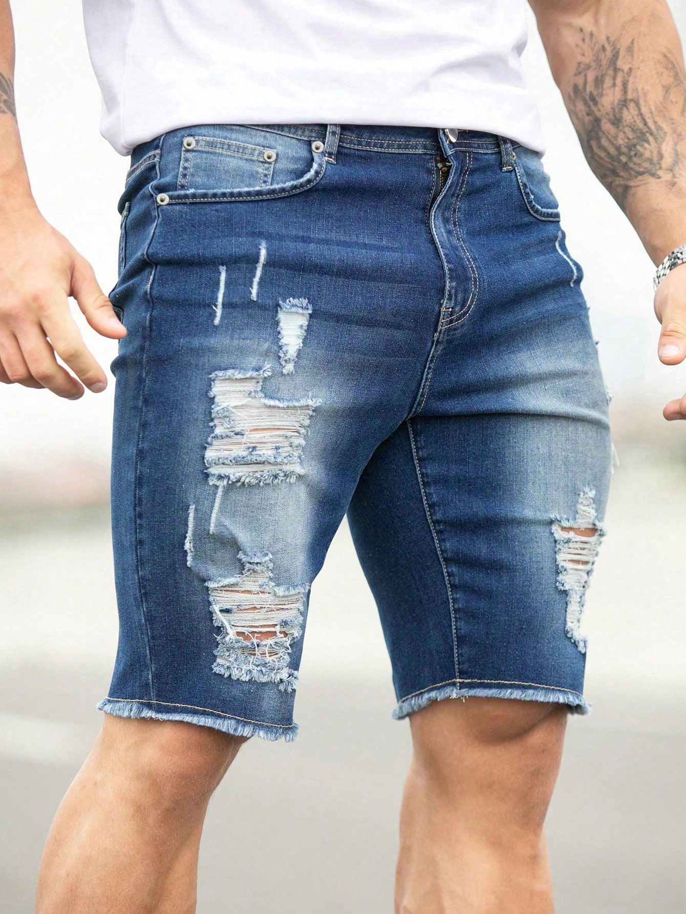 Men Plus Size Denim Shorts