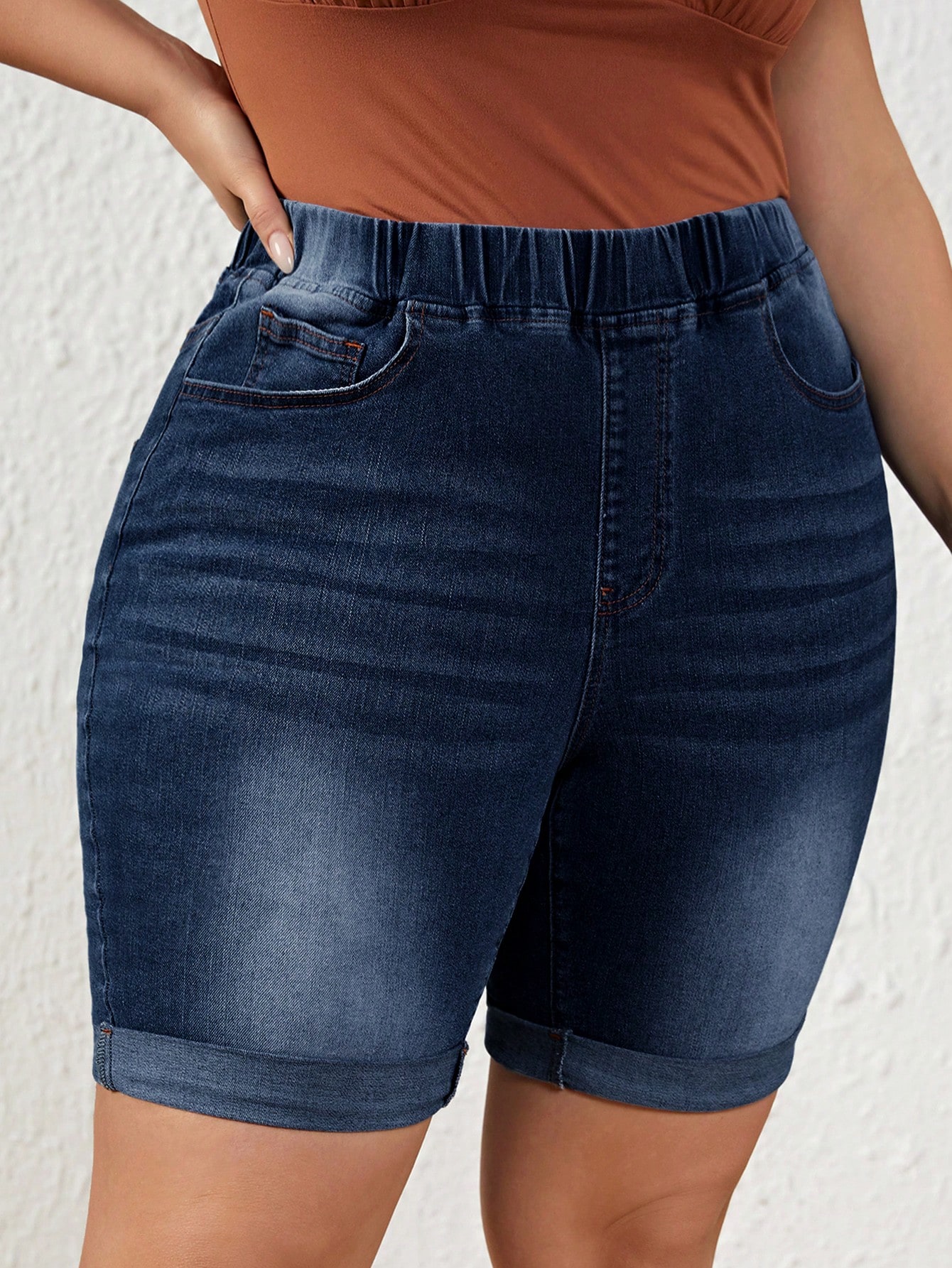 Plus Size Denim Shorts