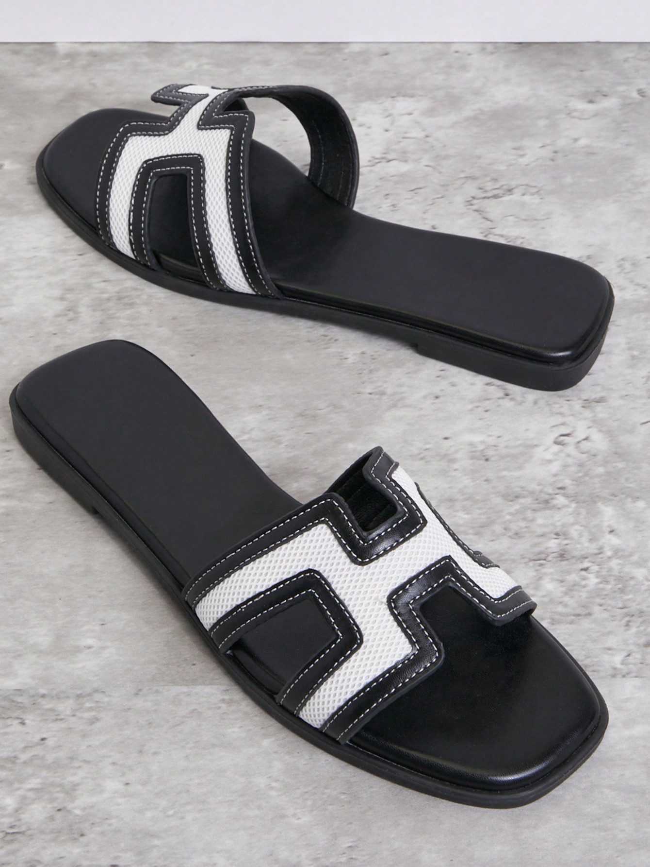 In Black and White Women Sandals