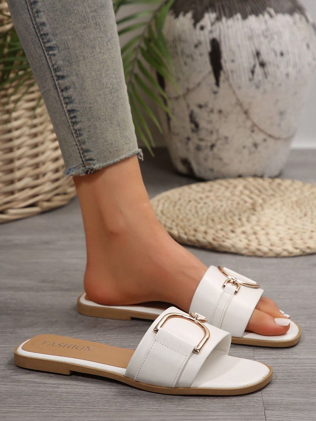 In White Women Flat Sandals