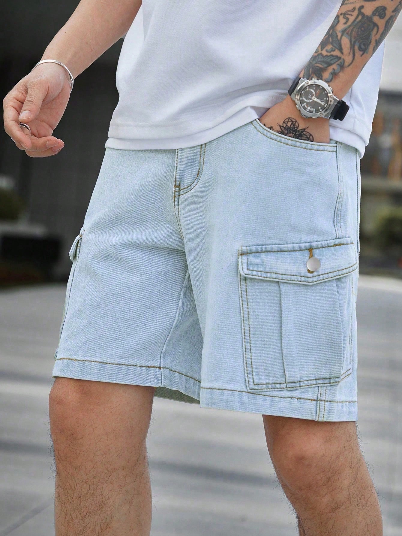 Men Plus Size Denim Shorts