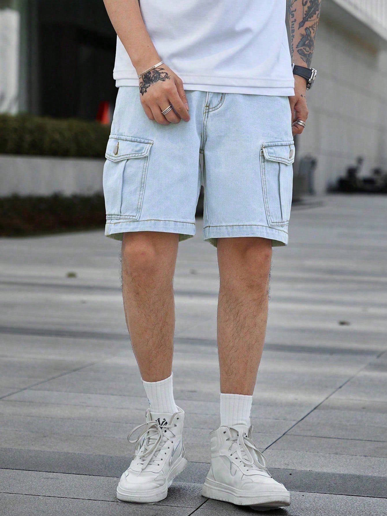 Men Plus Size Denim Shorts