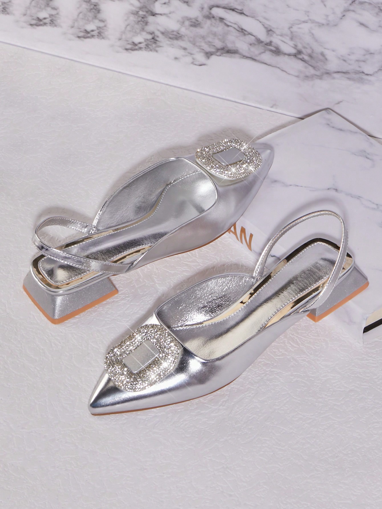 In Silver Women Flats