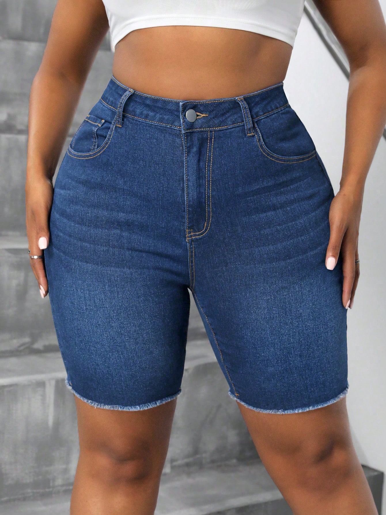 Plus Size Denim Shorts