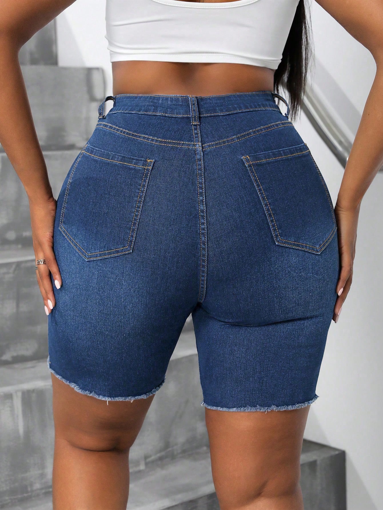 Plus Size Denim Shorts