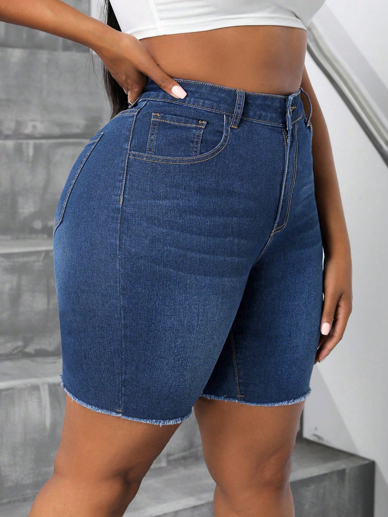 Plus Size Denim Shorts