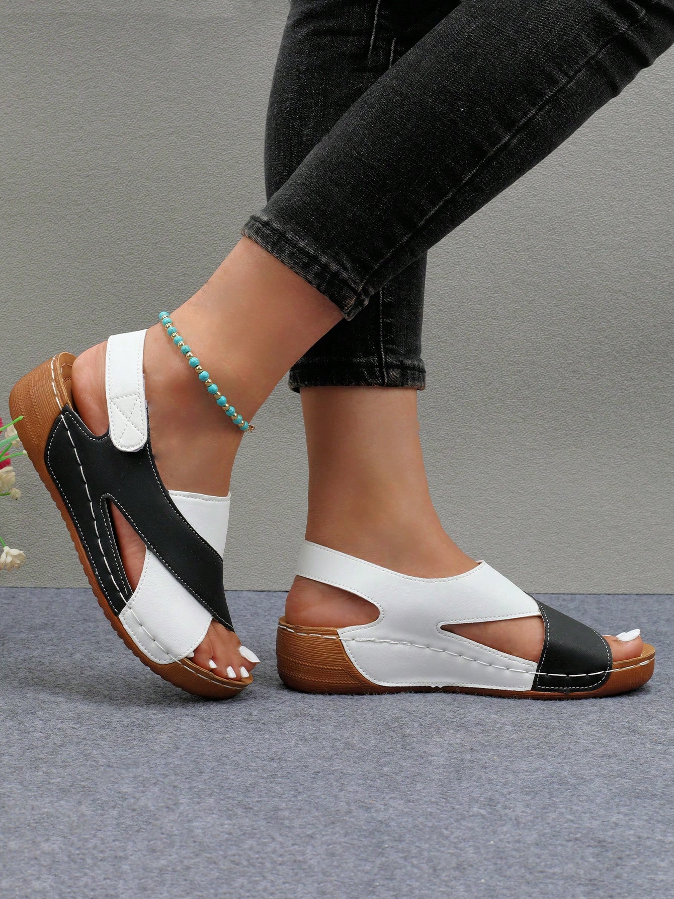 In Black and White Women Sandals