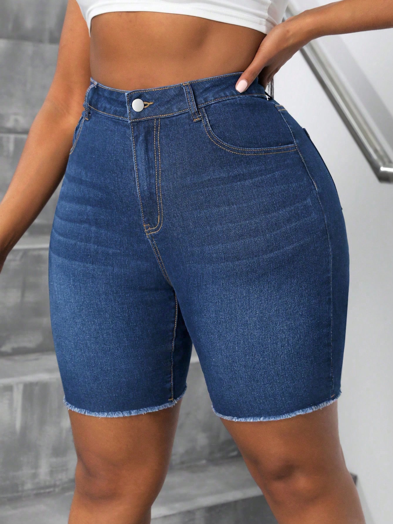 Plus Size Denim Shorts