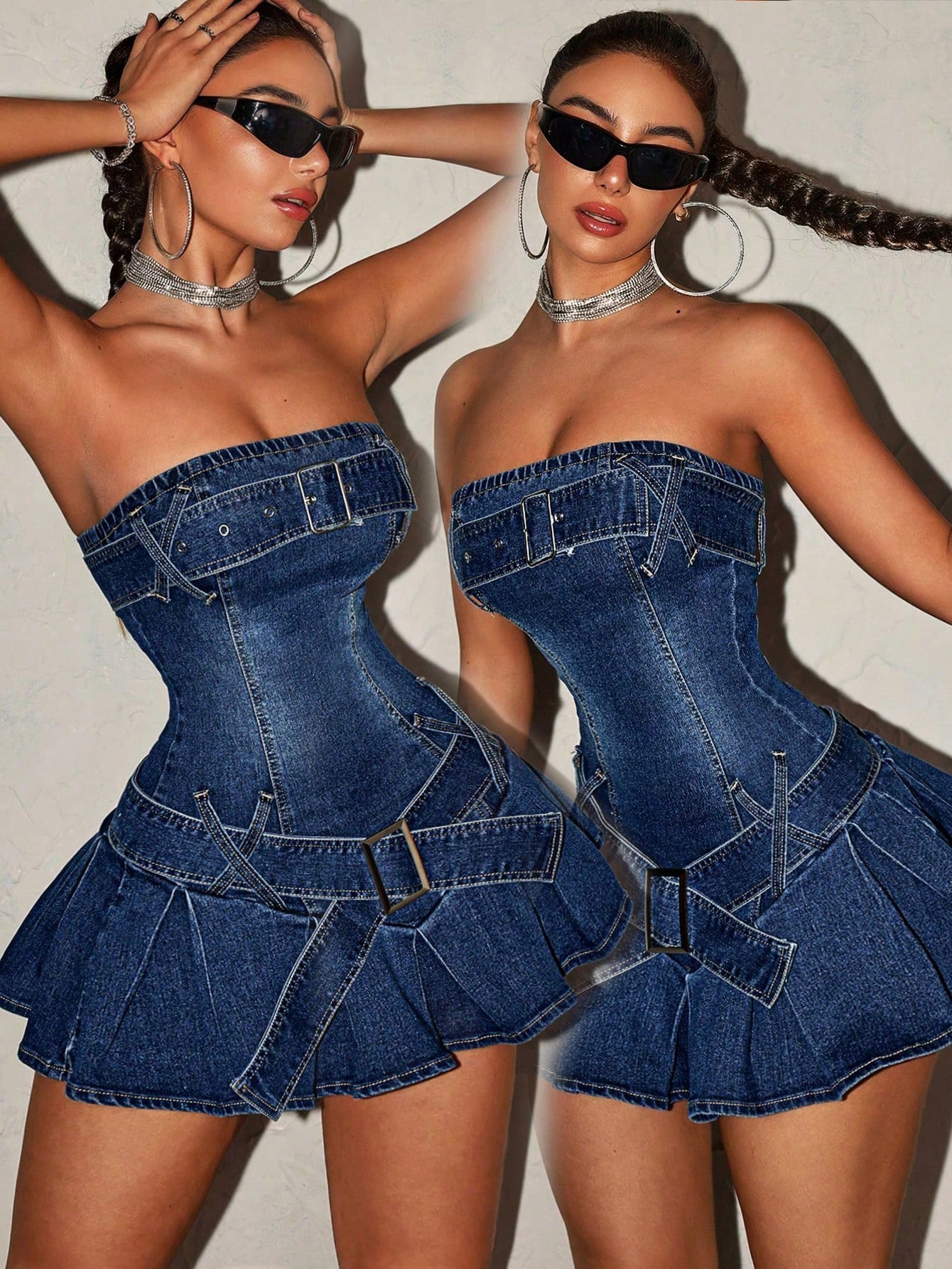 In Blue Women Denim Dresses