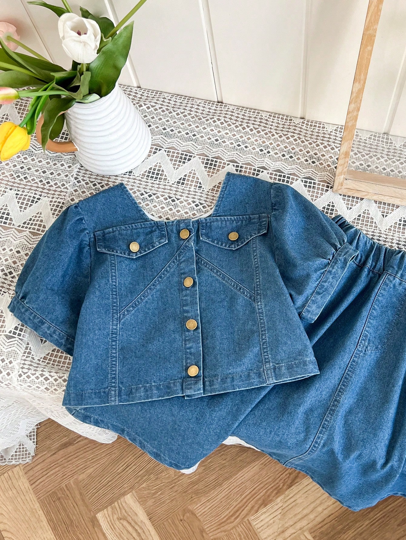 Tween Girls Denim Two-piece Outfits