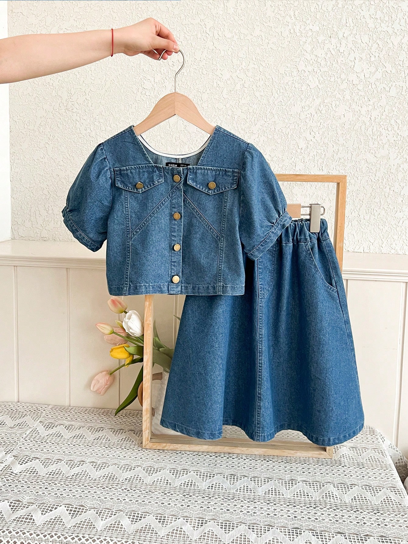 Tween Girls Denim Two-piece Outfits