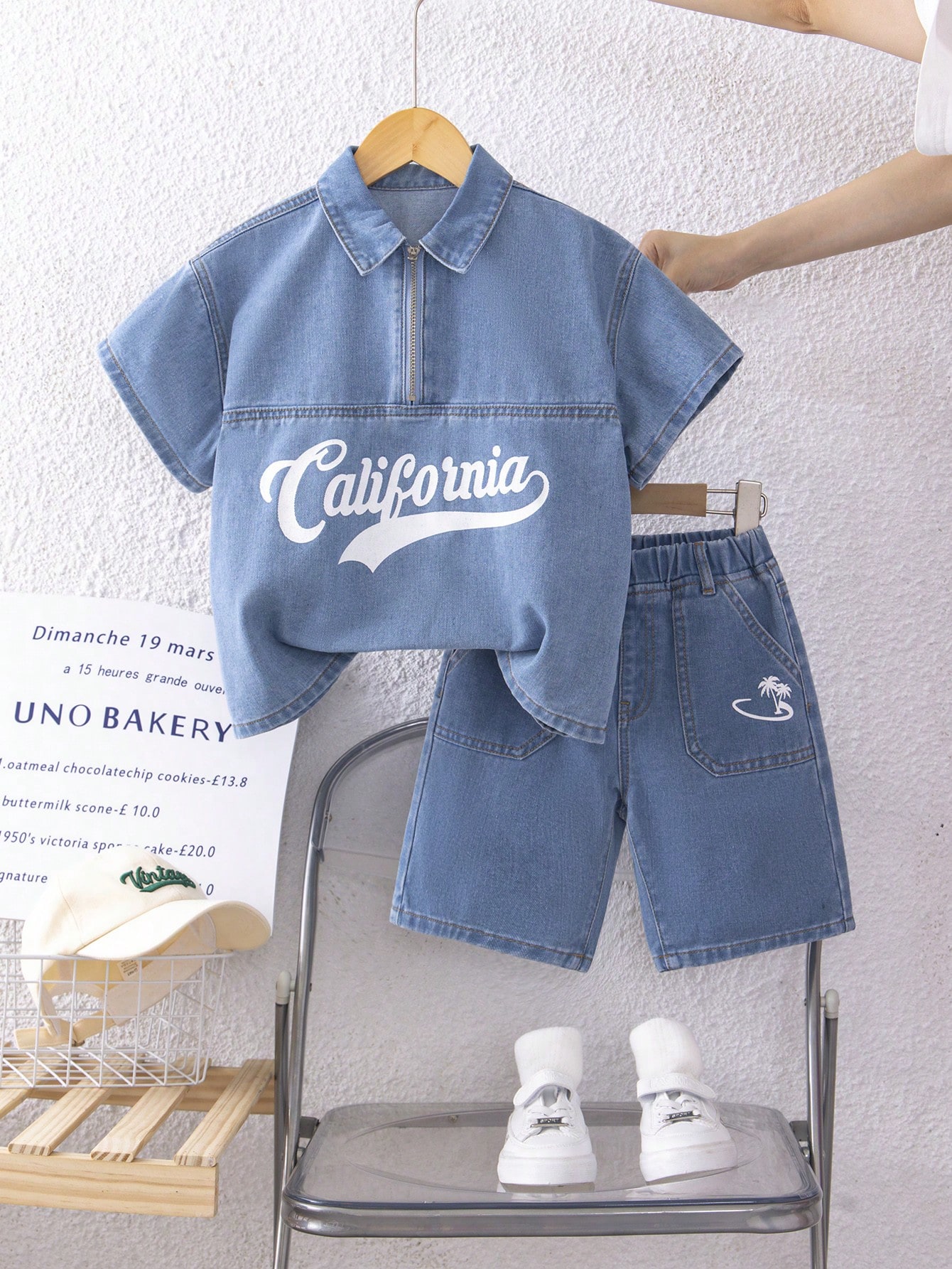 Young Boys Denim Two-piece Outfits