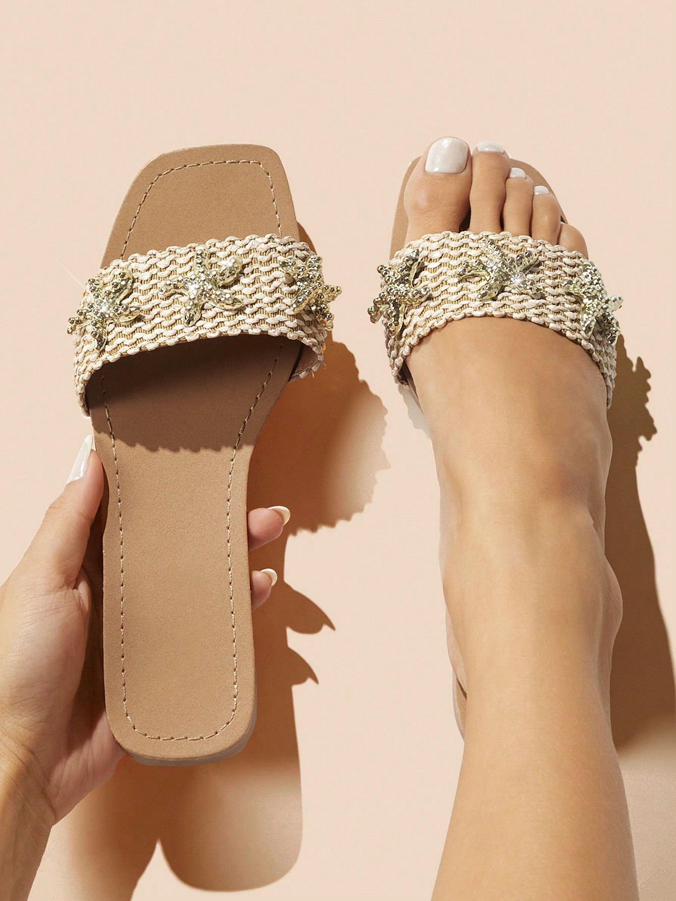 In Beige Women Flat Sandals