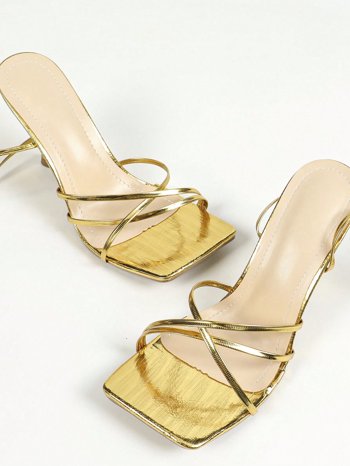 In Gold Women Heeled Sandals