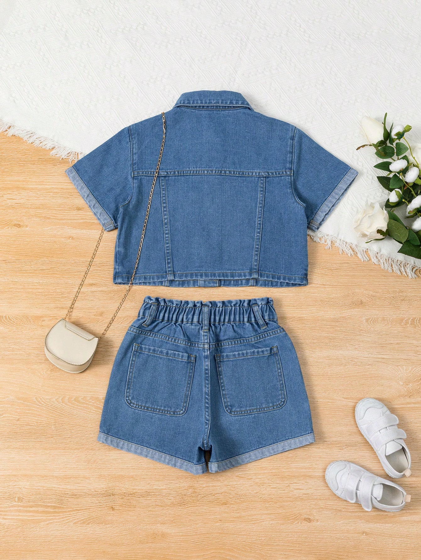 Tween Girls Denim Two-piece Outfits