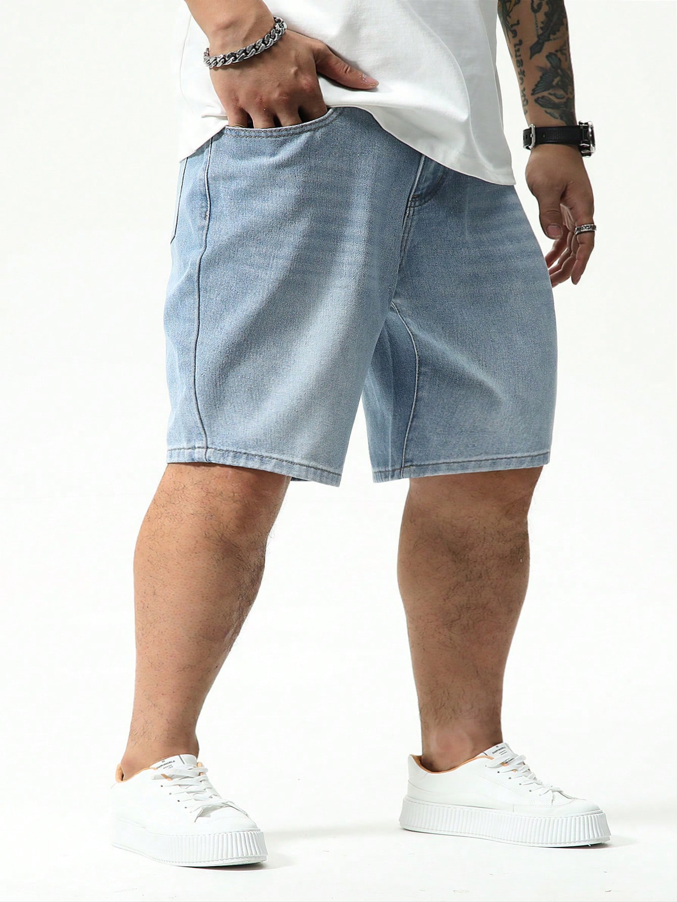 Men Plus Size Denim Shorts