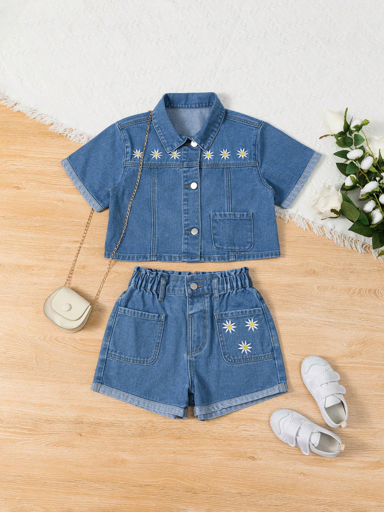 Tween Girls Denim Two-piece Outfits