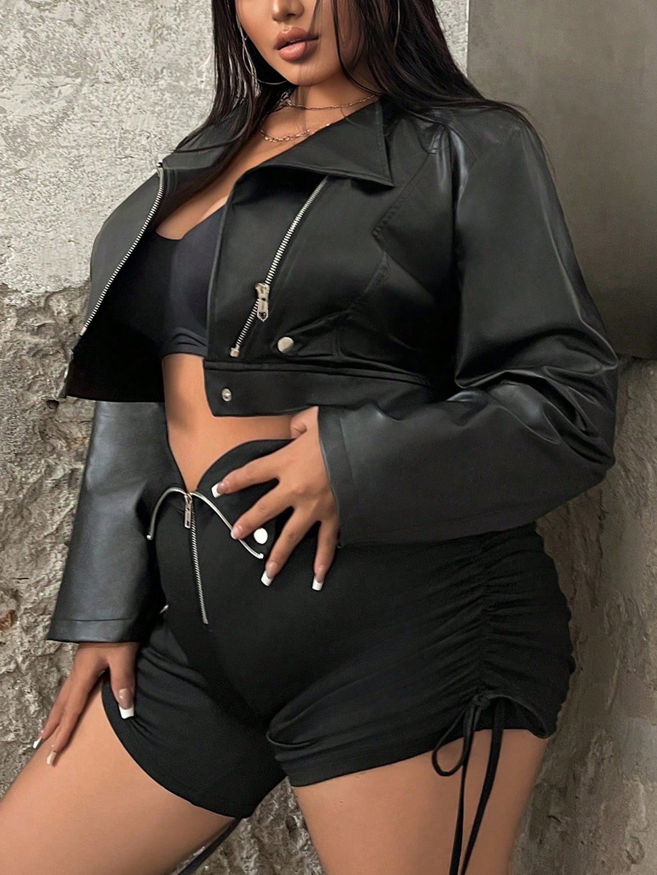 In Black Plus Size Jackets