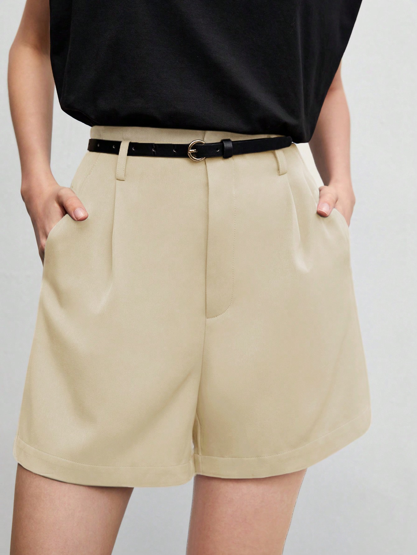 In Beige Women Shorts