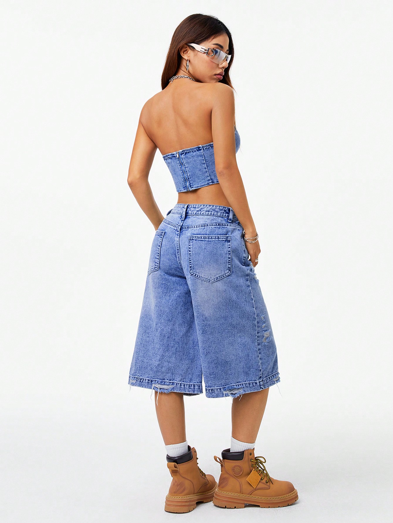 Women Denim Two-piece Outfits