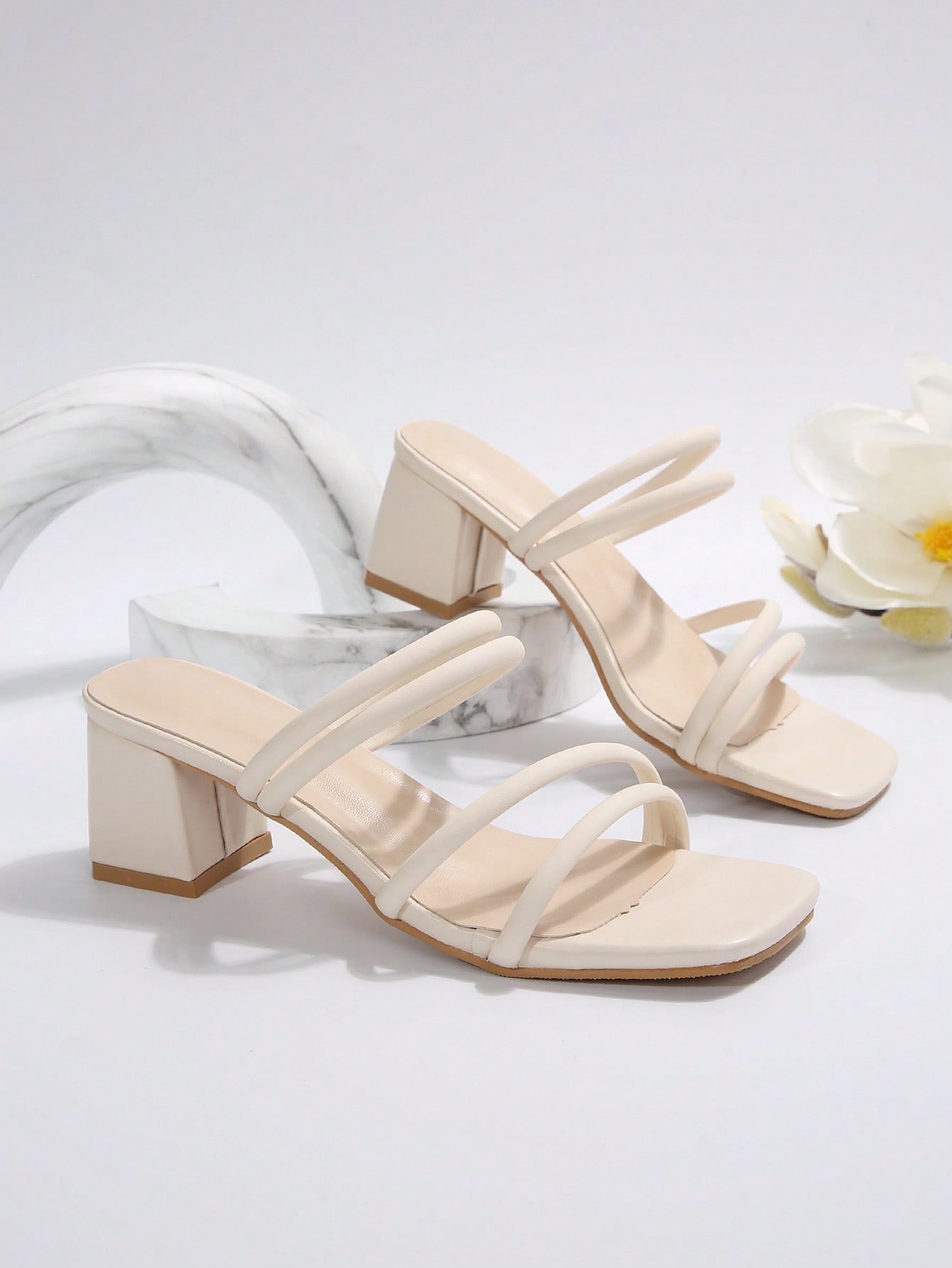 In Beige Women Heeled Sandals