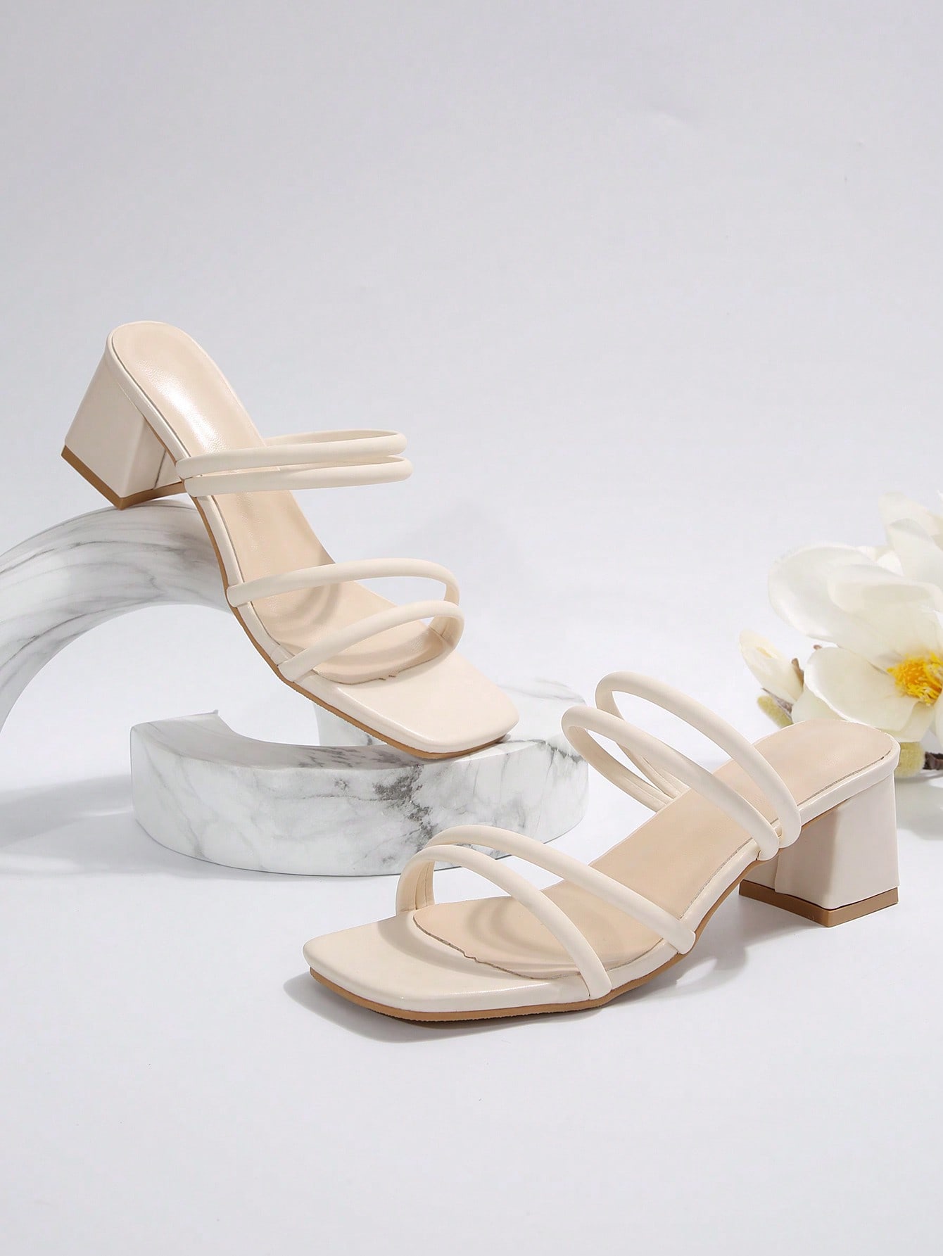 In Beige Women Heeled Sandals