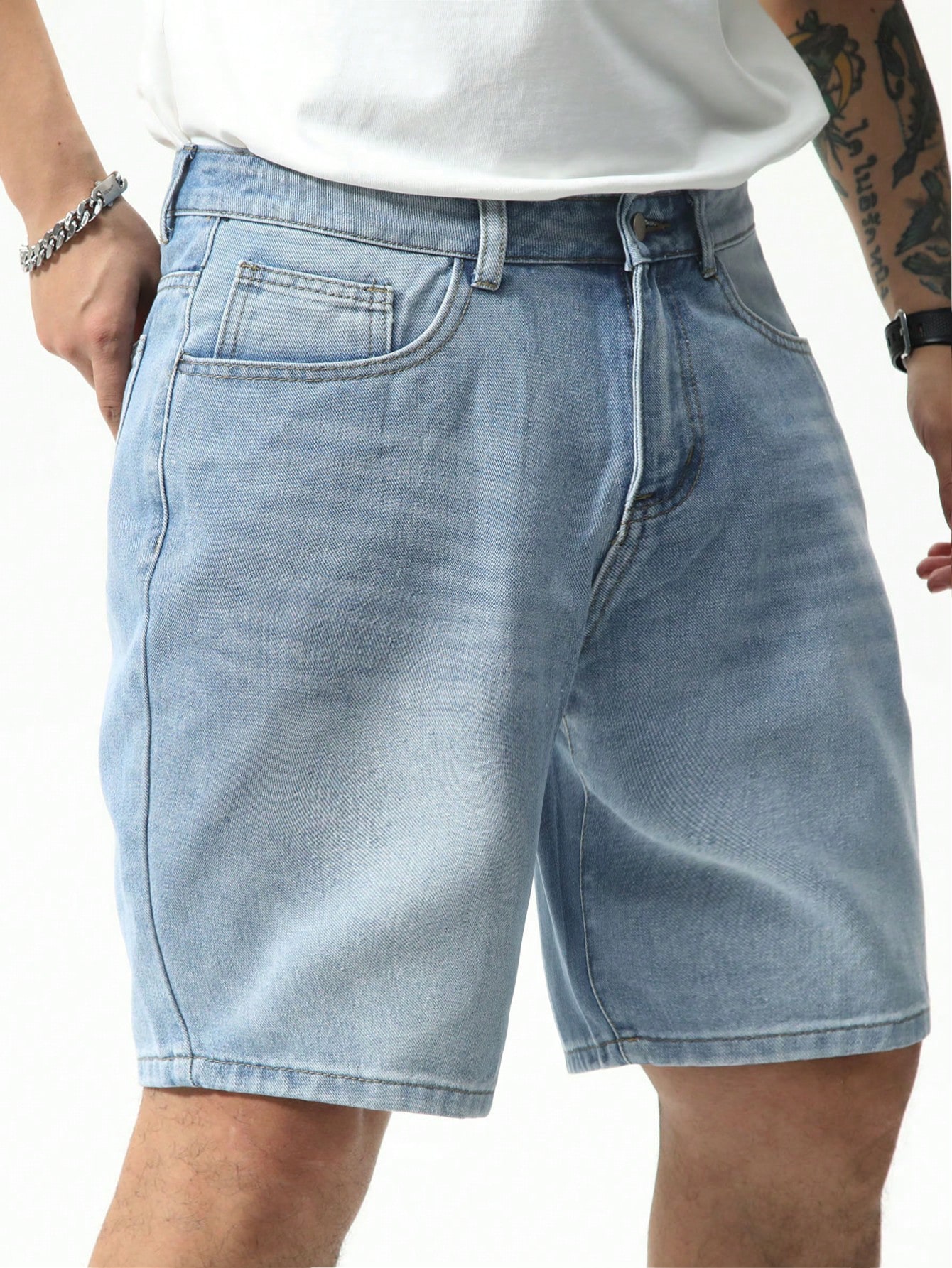 Men Plus Size Denim Shorts