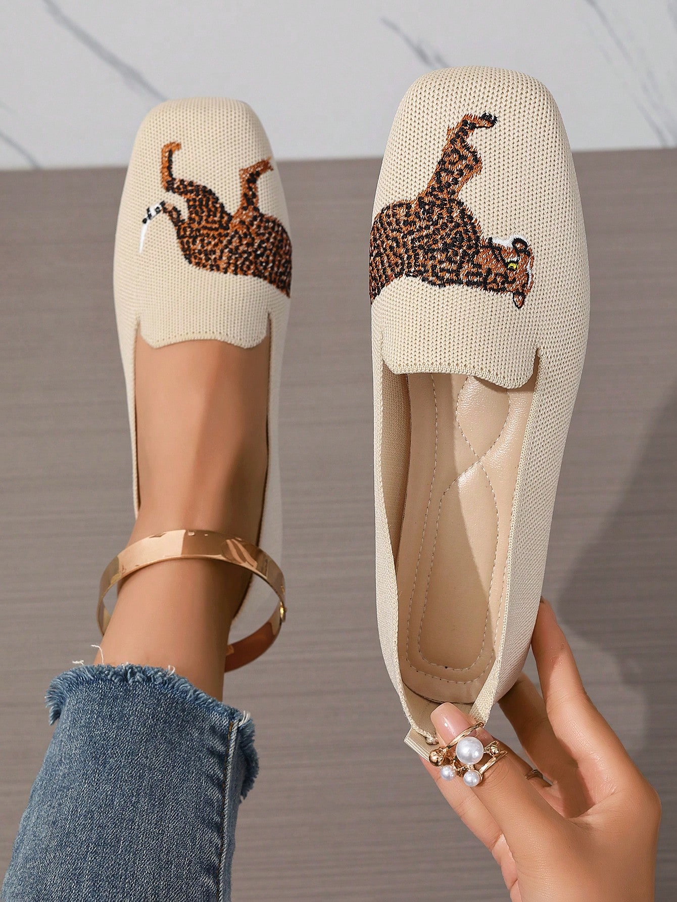 In Beige Women Flats