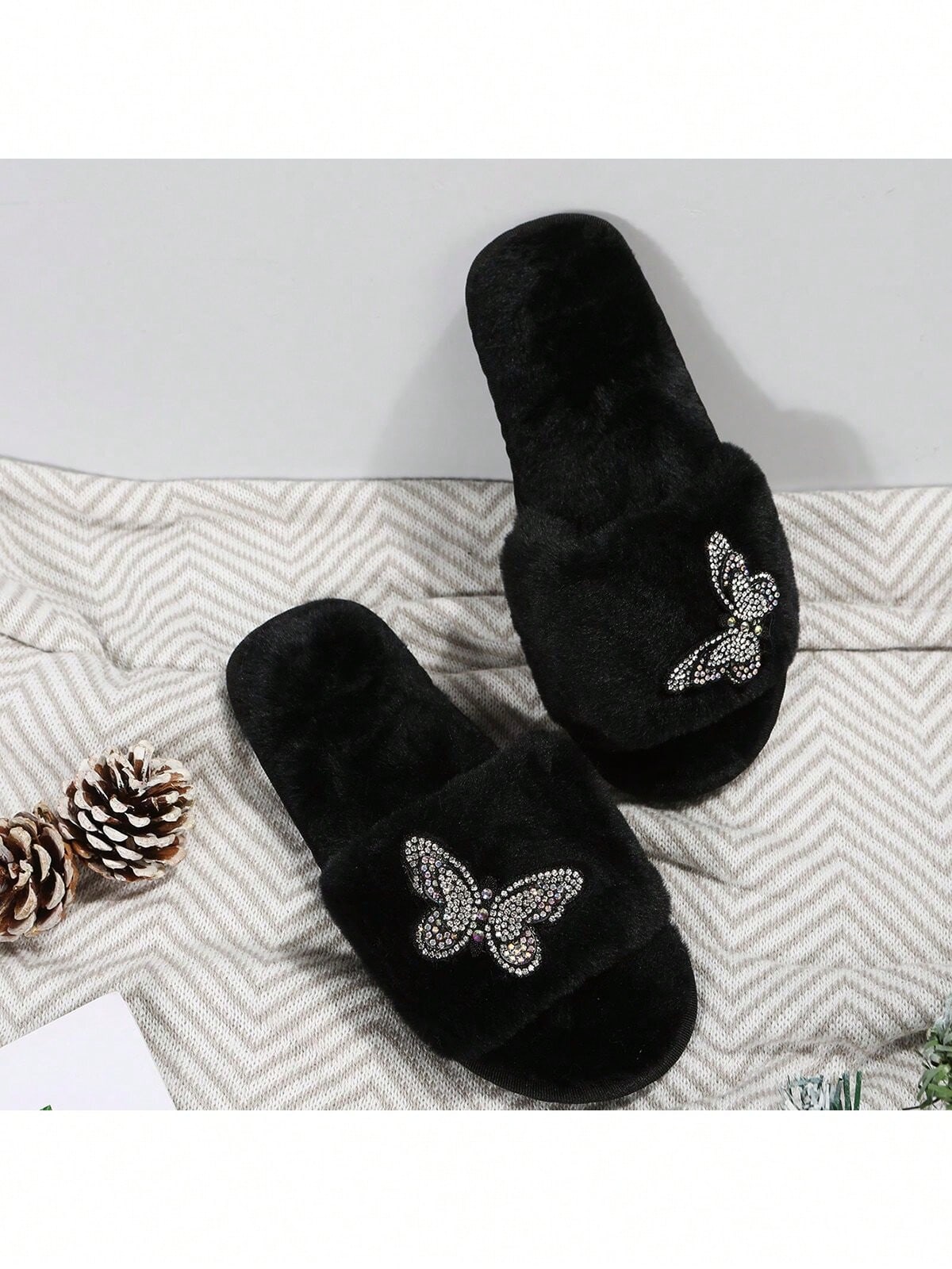 In Black Women Slippers