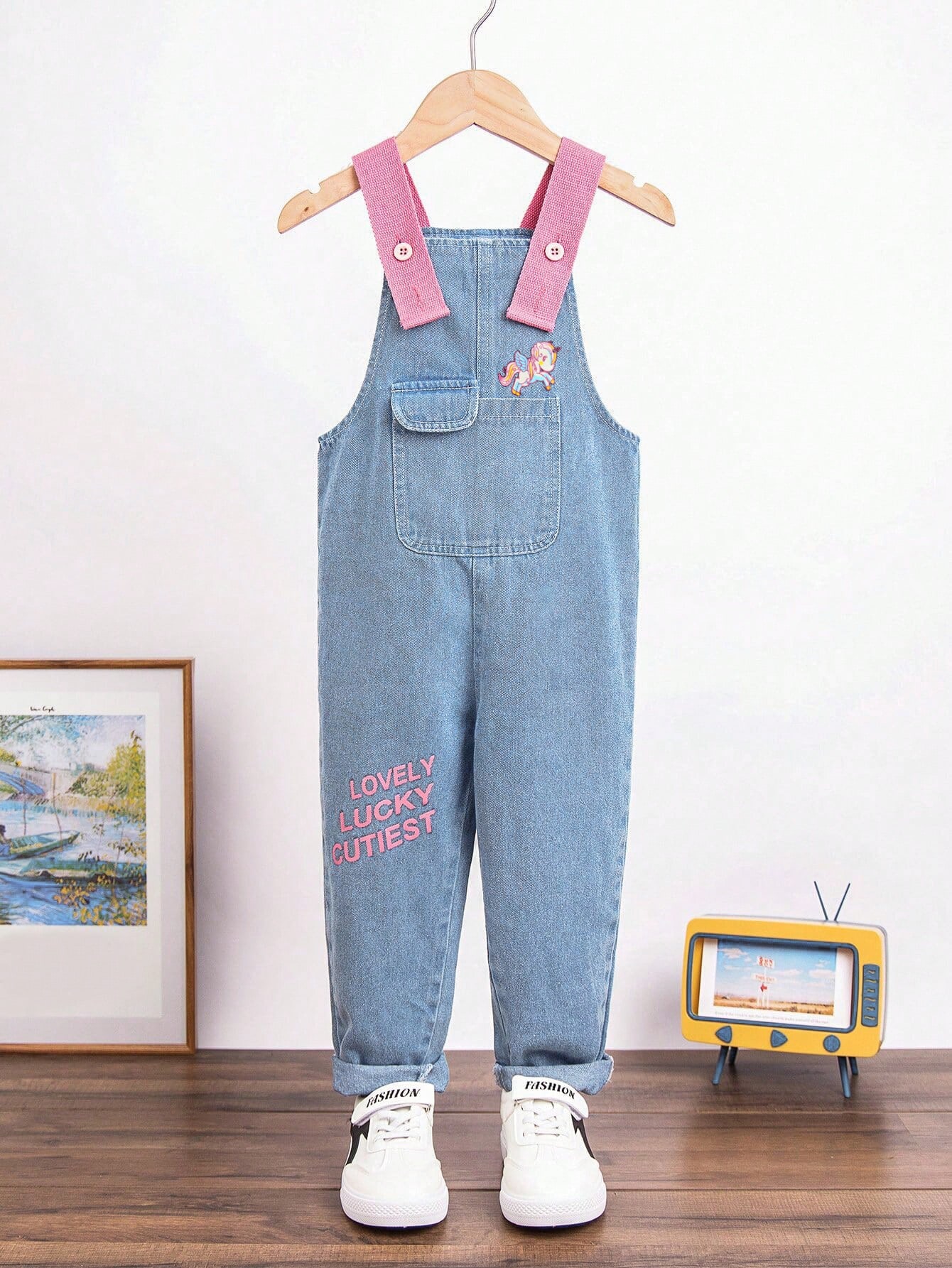 Young Girls Denim Overalls & Jumpsuits