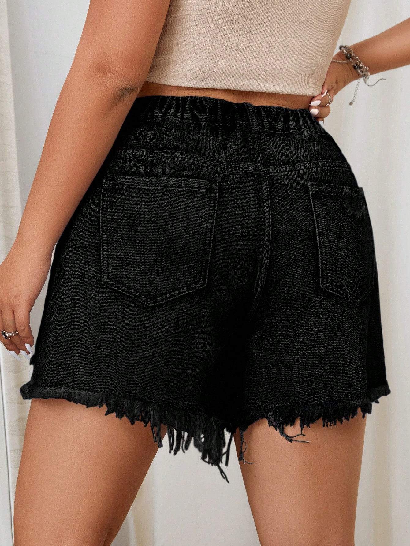 Plus Size Denim Shorts