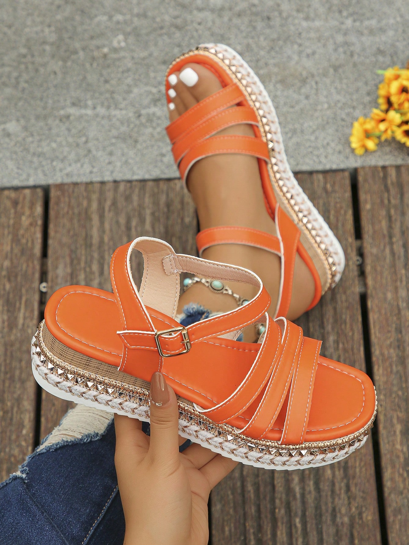 In Orange Women Platforms & Wedge Sandals