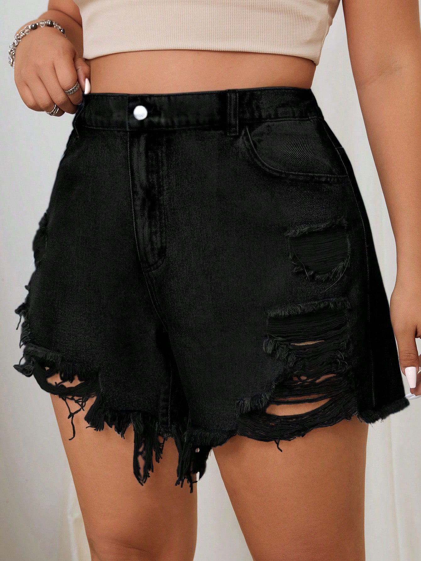 Plus Size Denim Shorts