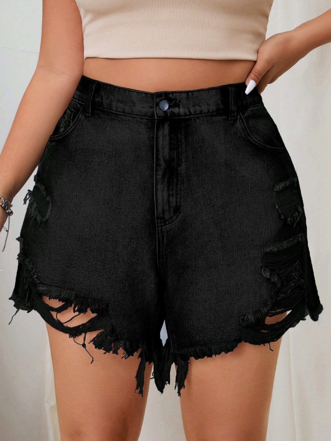 Plus Size Denim Shorts