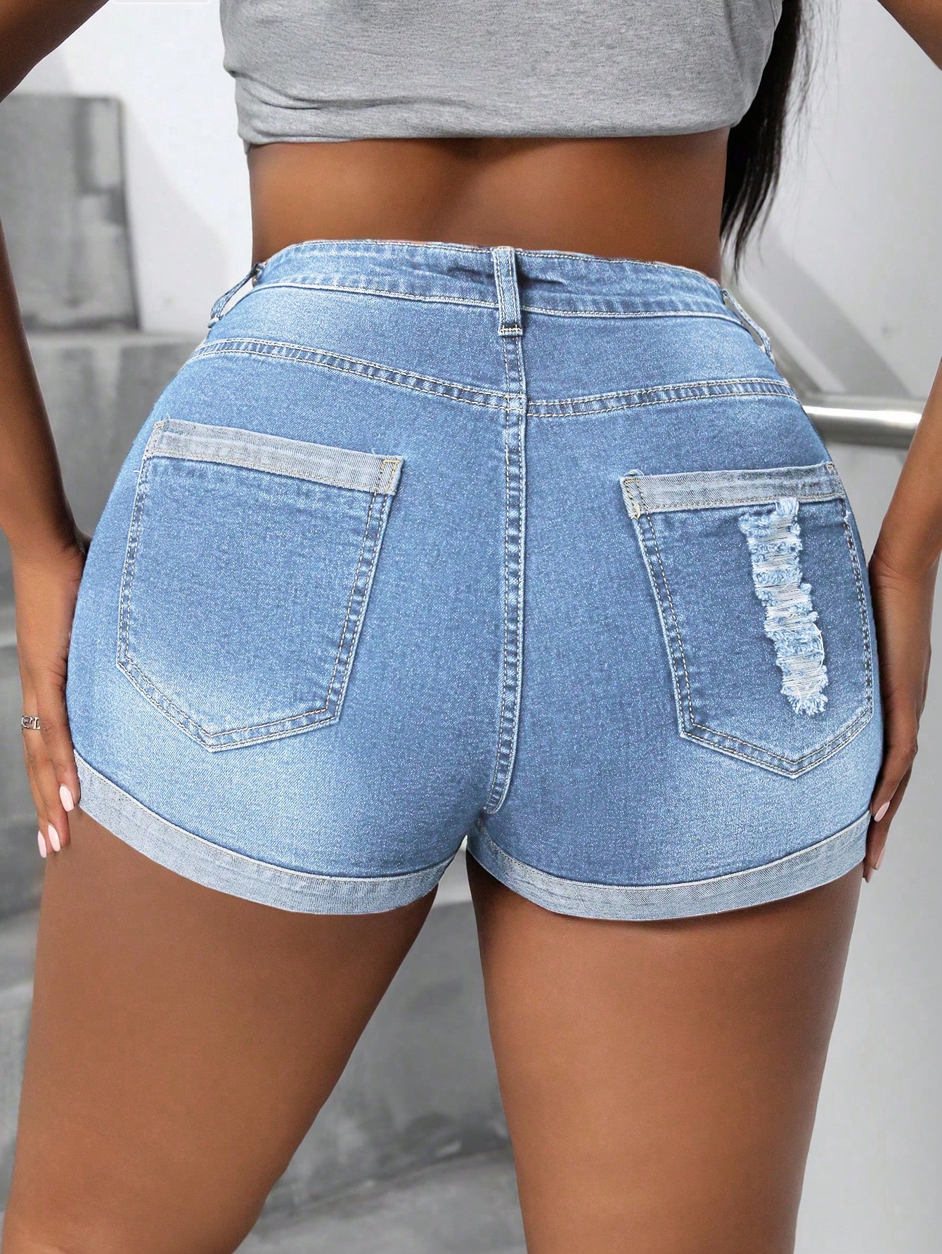 Plus Size Denim Shorts