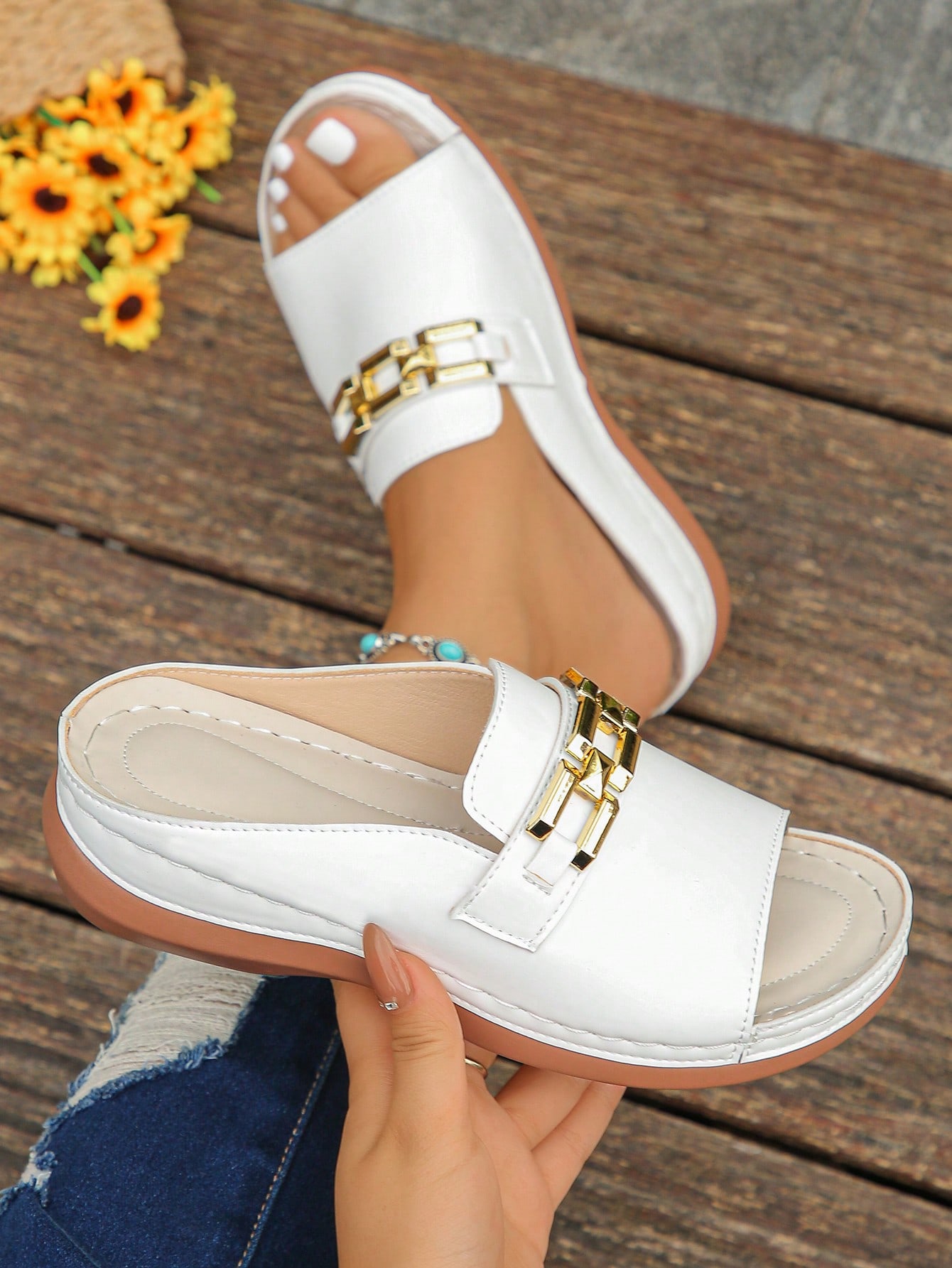 In White Women Platforms & Wedge Sandals