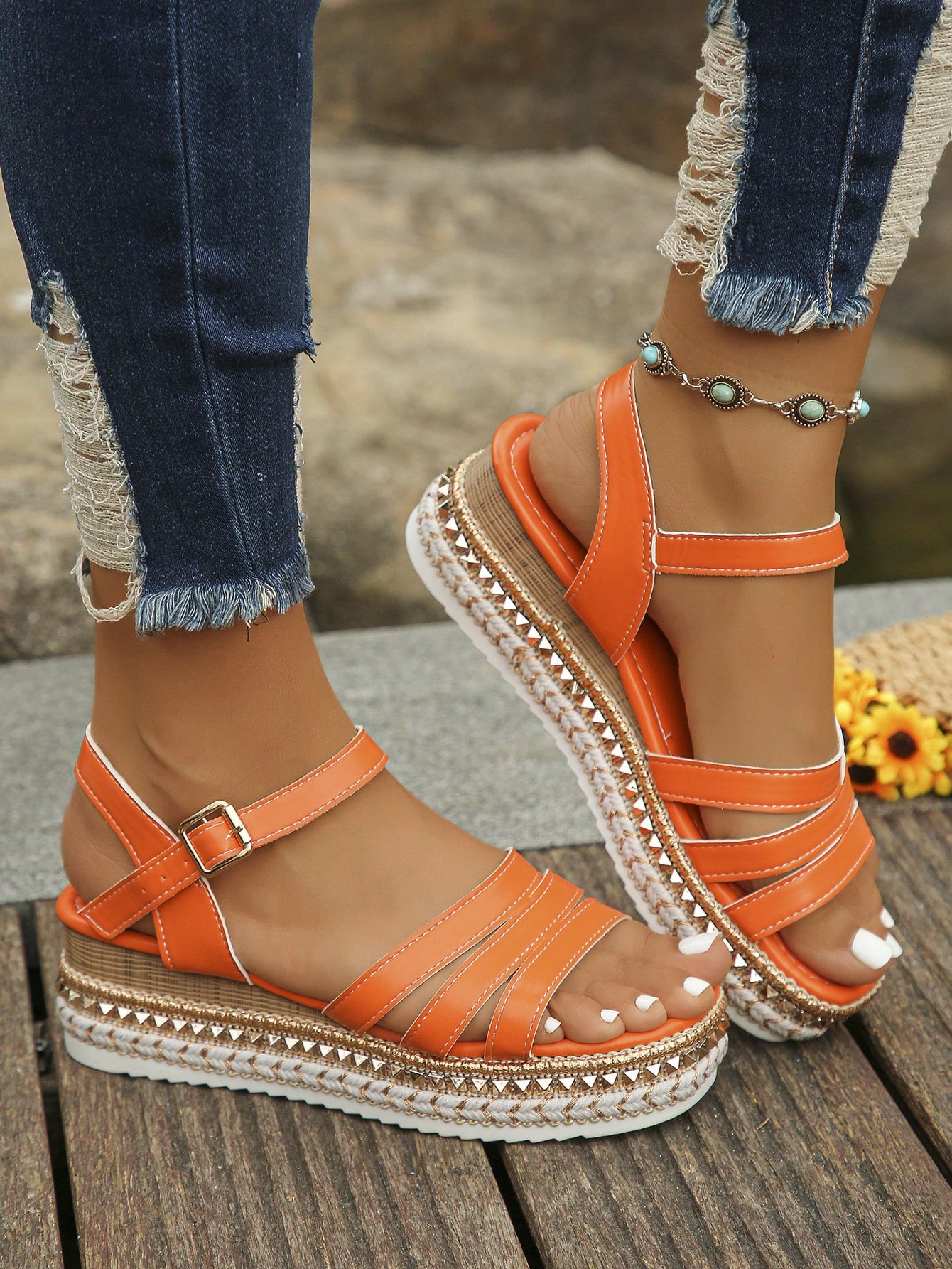 In Orange Women Platforms & Wedge Sandals