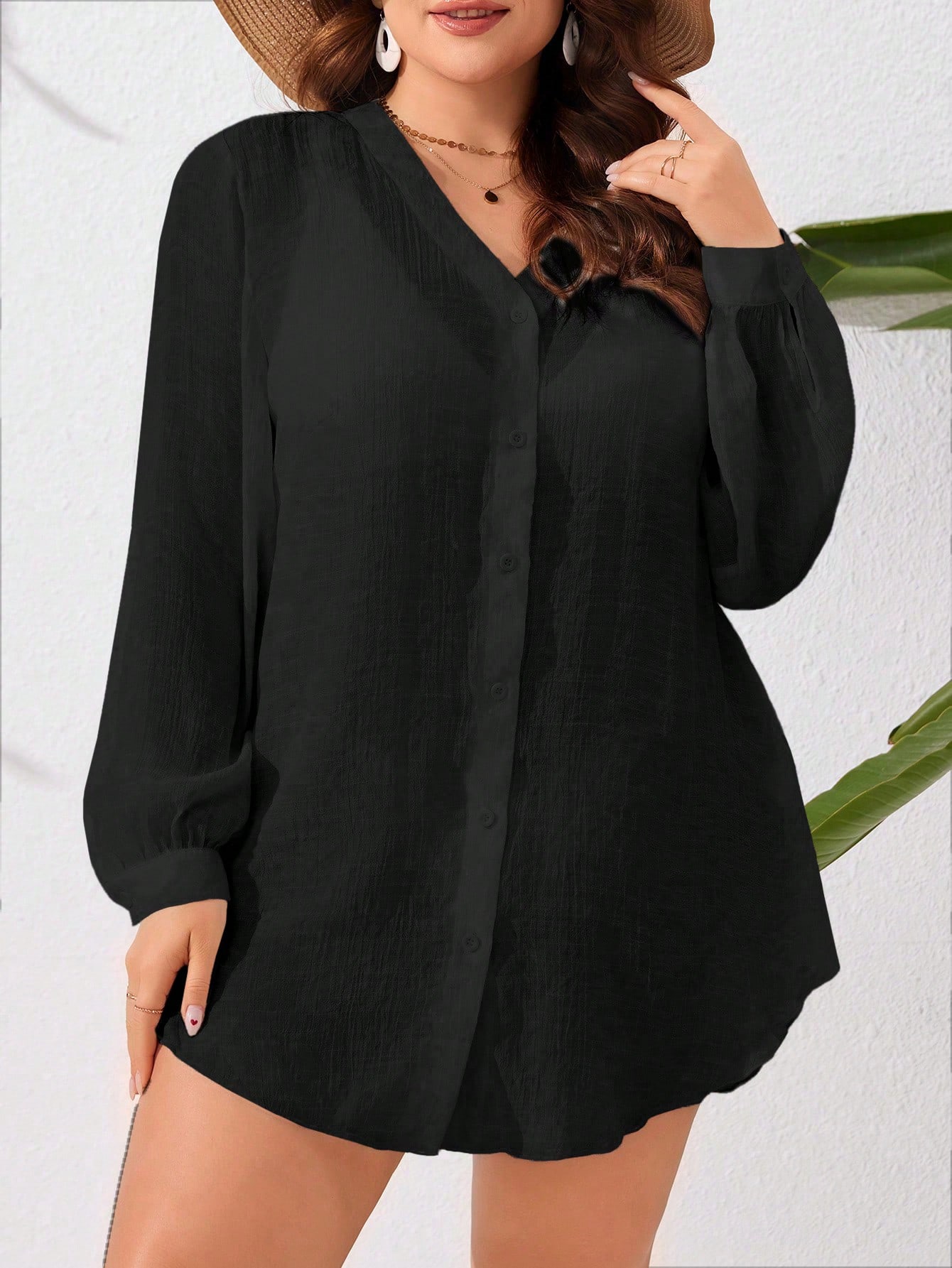 In Long Sleeve Plus Size Kimonos