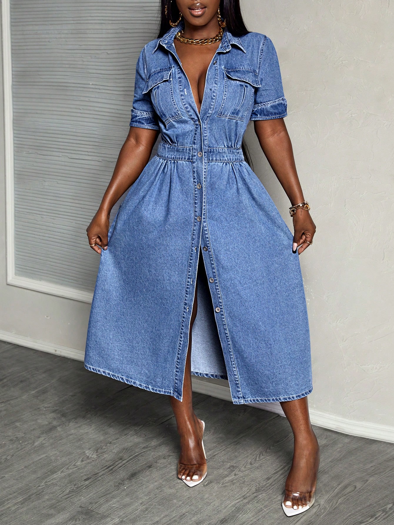 In Blue Women Denim Dresses