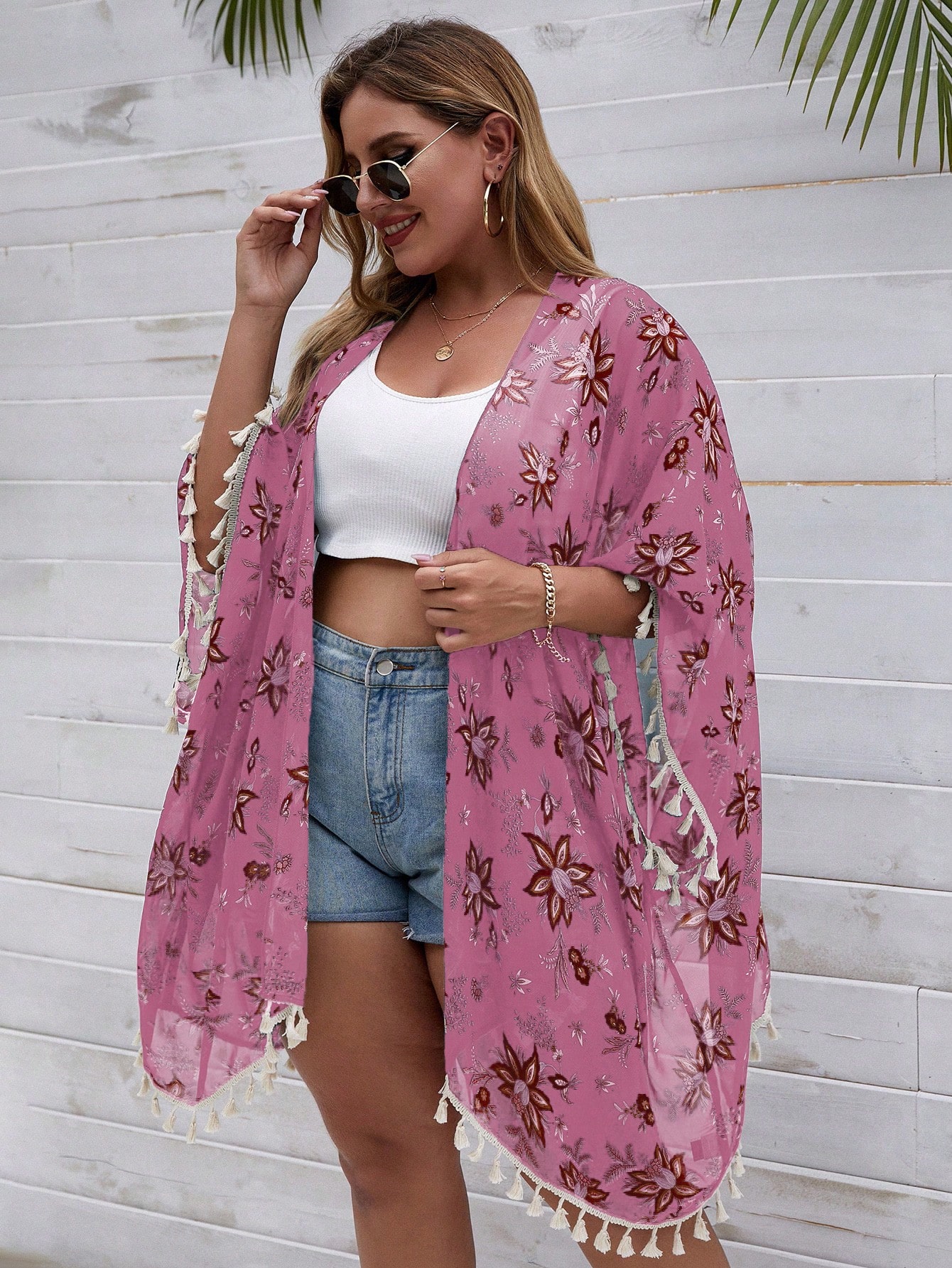 In Long Sleeve Plus Size Kimonos