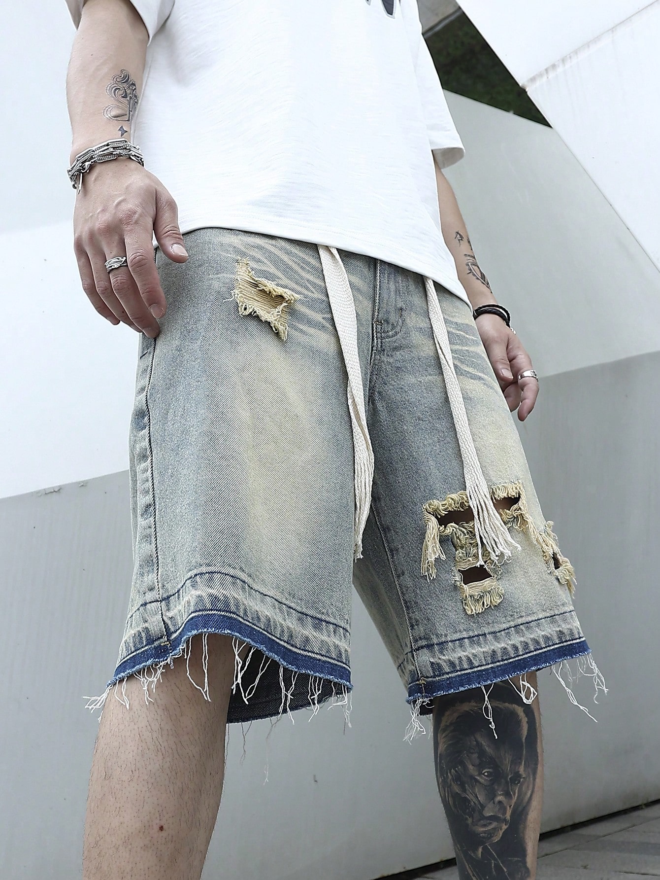 Men Plus Size Denim Shorts