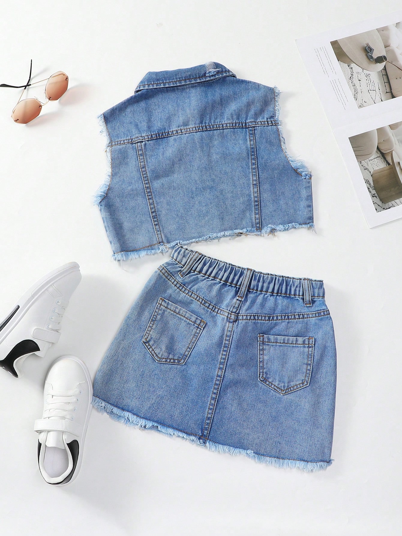 Tween Girls Denim Two-piece Outfits