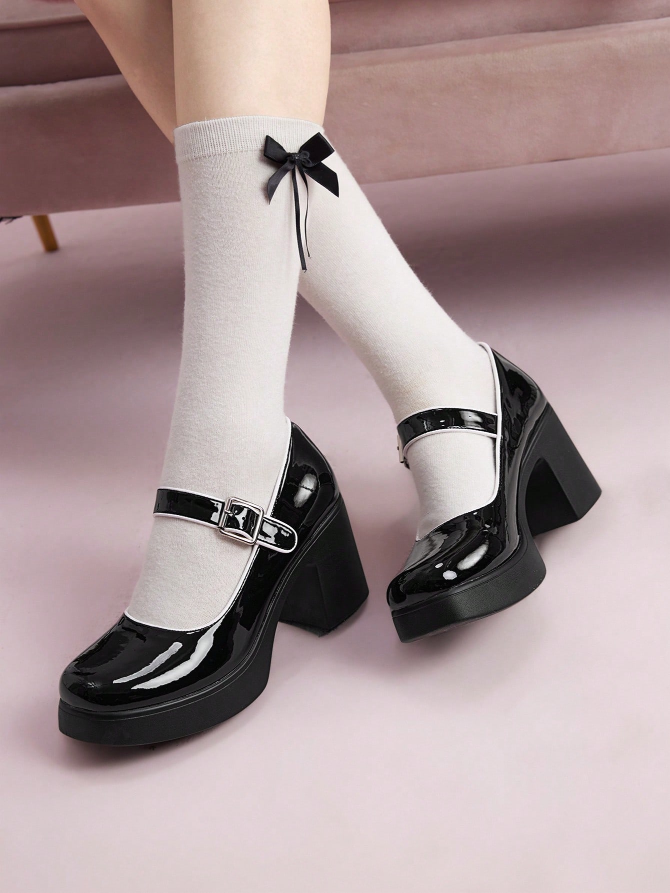 In Black and White Women Pumps